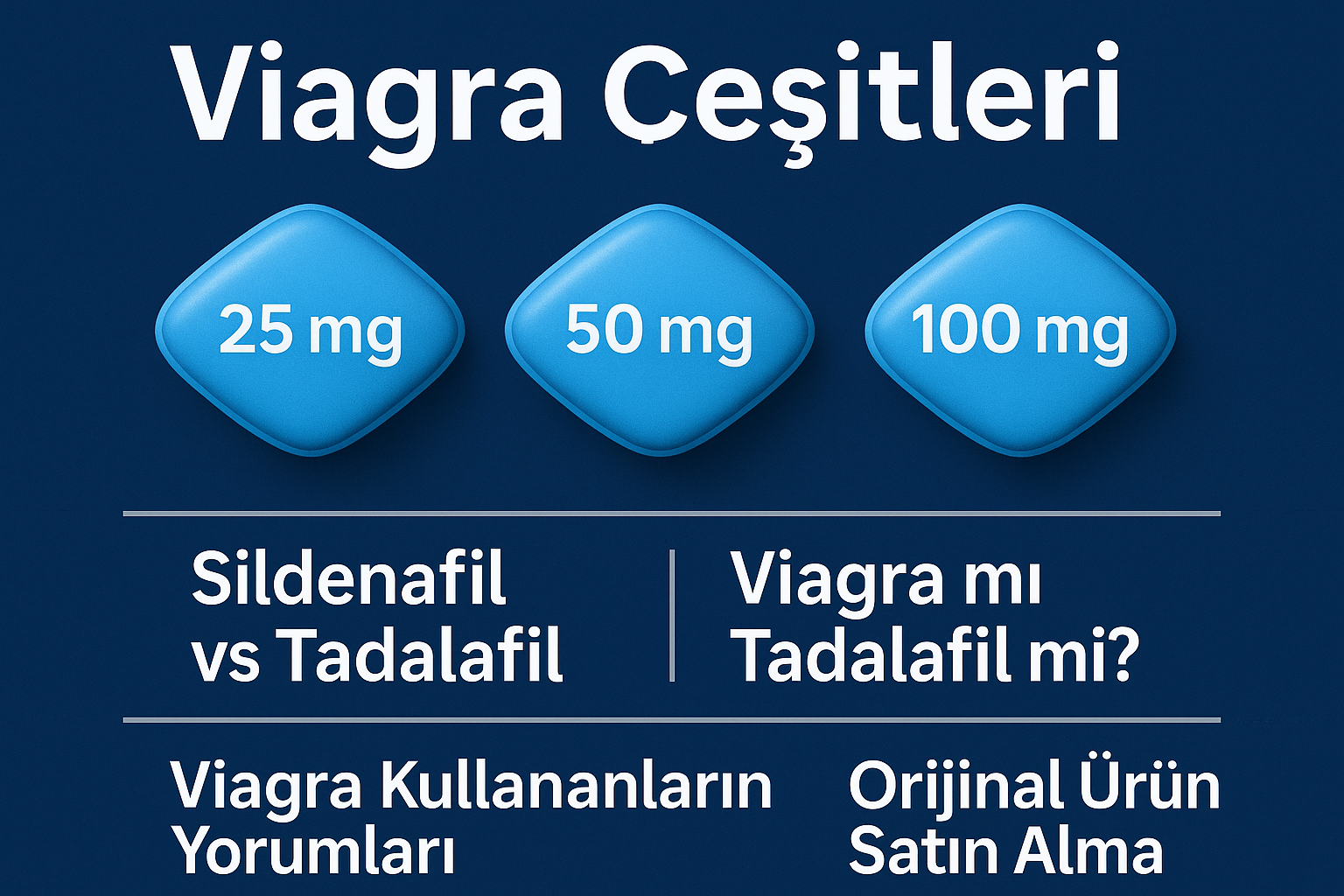 Viagra Çeşitleri Nelerdir? Doz Karşılaştırmaları, Tadalafil Farkı, Kullanıcı Yorumları ve Satın Alma Rehberi